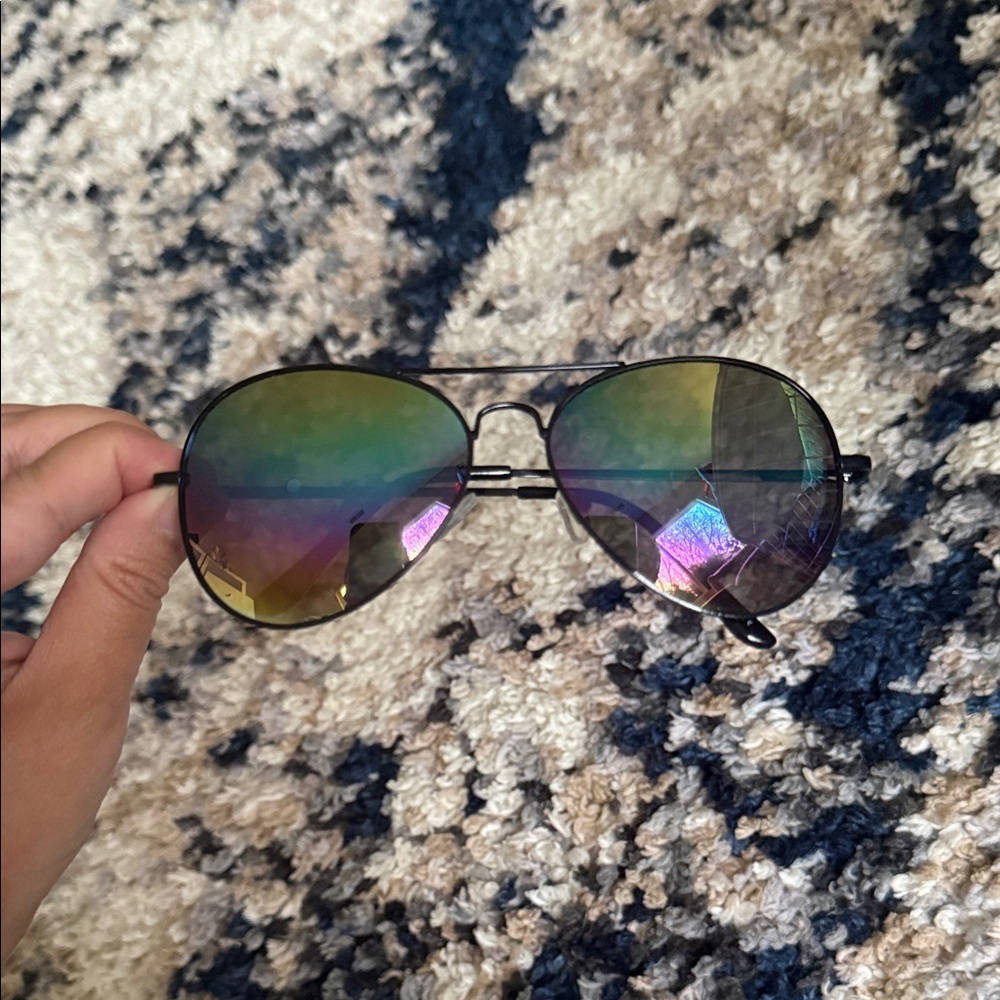 zero UV Iridescent Aviator Sunglasses